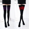 Kayhoma Extra Long Cotton Stripe Thigh High Socks Punk Style
