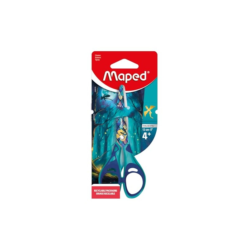 Maped Dragon - Forbici da scuola da 13 cm, forbici
