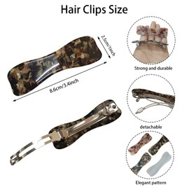 LAYONGMOLI Hair Clips for Women,3.5 Inch Acetate Medium Hair Claw Clips for Women Thin Thick Curly Hair,Strong Hold No Slip Grip,French Classic Multicolor （Dark Brown Tortoiseshell Bow）