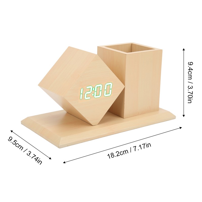 Pen Holder Alarm Clock Pen Holder Design Green Light Temperature