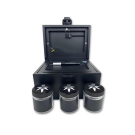 BzzBox Decorative OG Storage Box - Black, Lockable, with 3 Jars for Easy Storage | Your Stylish Keepsake Storage Box For Everything