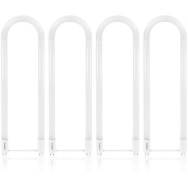 Luxrite U Bend LED Tube Light, T8 T12, 18W (32W Equivalent), 3000K Soft White, 2000 Lumens, Fluorescent Light Tube Replacement, Direct or Ballast Bypass, DLC and ETL Listed, G13 Base (4 Pack)