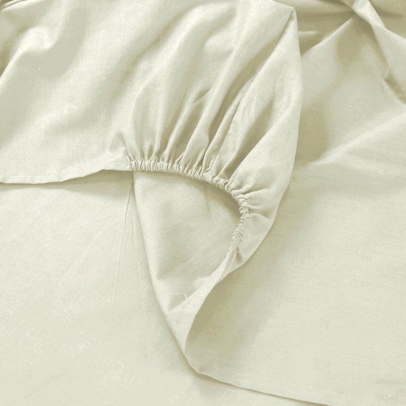 CHARKHAH Polycotton Fitted Sheet for Single Double King Super King