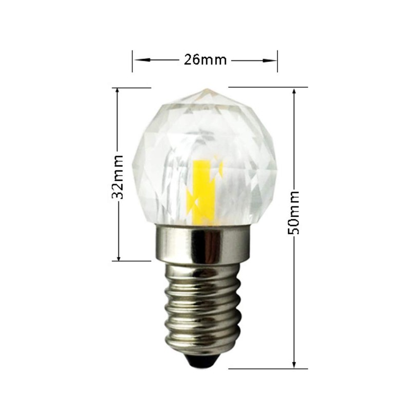 2W E12 Globe Crystal Candelabra LED Bulbs Daylight White 6000K