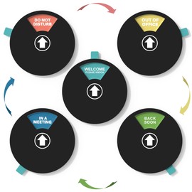 Office Door Sign, Please Do Not Disturb, Please Knock, Not In The Office, Walk In And In A Meeting Signs, Perfect Partner for Home Office, Office and Cabin (Black)