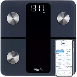 Vitafit 비타핏 스마트 욕실 체중계 2001년부터 전문 공장에서 높은 정확도 보장 앱 BMI 체지방 및 근육을 포함한 [Smart Scale Silver] VitaFit Smart Bathroom Scale [Smart Scale Silver] - High Accuracy Guaranteed by Professional Manufacturer Since 2001, Includes App for BMI, Body Fat, and Muscle