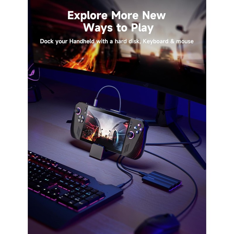 JSAUX Docking Station for ROG Ally X/ROG Ally/Steam Deck/Legion Go,