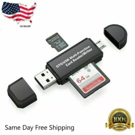 Unbranded Micro USB OTG to USB 2.0 Adapter SD/Micro SD Card Reader With Standard USB Male