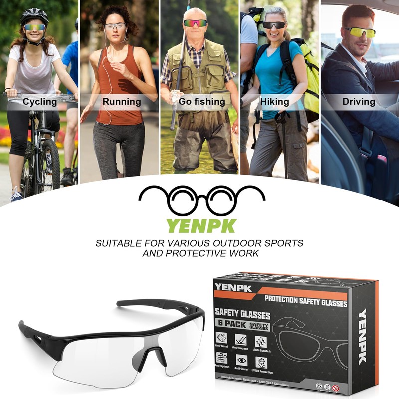 Safety Glasses for Men Women, ANSI Z87.1 Safety Glasses with