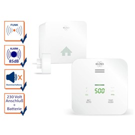 ELRO Connects SF500CO2 Smart WiFi CO2 Meter Kit - Complete Set with Couplable Air Quality Meter + K2 Connector