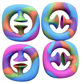 Fenrici Popper Fidget para niños, adultos, alivio sensorial auditivo dual, agarre de mano para terapia ocupacional, una gran alternativa a la pelota de estrés, multicolor, paquete de 4