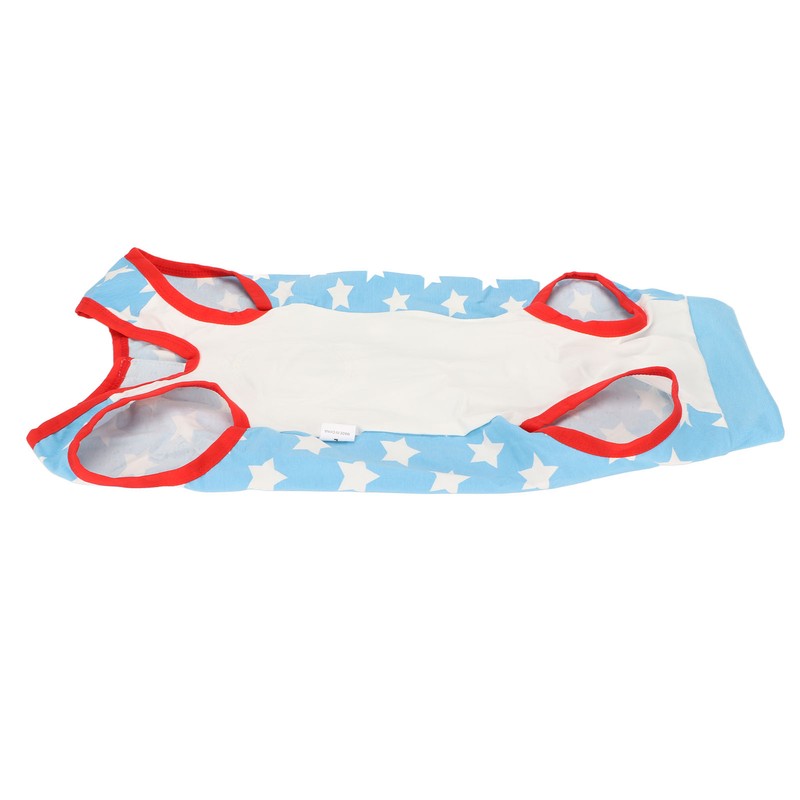 Dog Recovery Suit Blue Stars Pattern Prevents Licking Cotton Pet