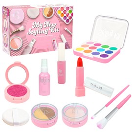 Fake Makeup Kits Toys for Girls 3 4 5 Years Old, Pretend Play Makeup Cosmetic Toys for Girls Birthday 3-5 Years Old