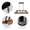 WUZUPS 4-Light Metal Pot Hanging Rack Chandelier Imitation Wood Grain