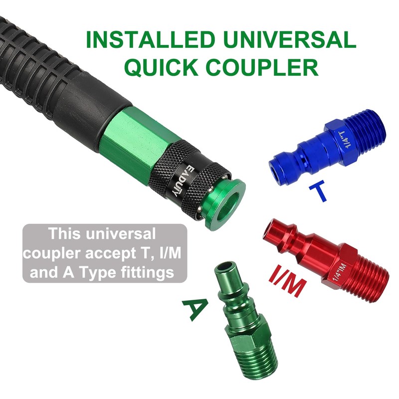 EADUTY Heavy Duty Polyurethane Recoil Air Hose 1/4 in x
