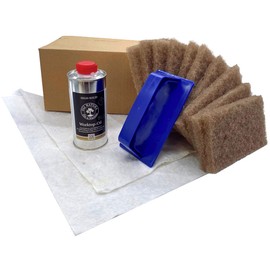 OLI-NATURA Worktop Oil Set - 0.25 Litre Worktop Oil + Processing Tools (Hand Pads, Pad Holder, Oil Suction Cloths)