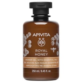 Apivita Royal Honey Gel de Ducha 250ml - Un opulento gel de ducha con miel y aceites esenciales - Un gel de ducha corporal que limpia suavemente y calma la piel seca - Promueve la relajación
