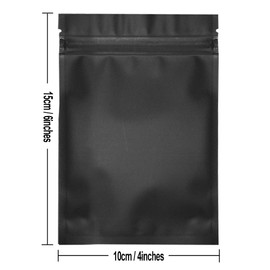 200 Pack Mylar Bags - 4 x 6 Inch Resealable Smell Proof Bags Foil Pouch Bag Flat Bag Matte Black