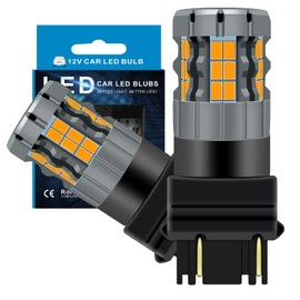 Zyvirexa 3157 LED Turn Signal Bulbs Compatible For Ford Mustang 2004-2012 (Front) & 2004-2009 (Rear), 3057 3457 4057 Bulb, Amber Yellow, Plug and Play, Pack of 2