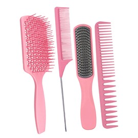 WOONEKY 4pcs Massage Comb Set Combs Hairbrush Wide Tooth Detangling Hair Comb Styling Cutting Comb Steel Pin Hair Accessories Hairstyling Comb Massage Comb Women's Abs Air Bag