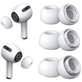 3 pares de puntas de repuesto para Airpods Pro y segunda generación con orificio de reducción de ruido, puntas de silicona para Airpods Pro con caja d