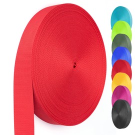 Nylon Webbing 1.5 Inch, Heavy Duty Nylon Webbing Strap 12 Yard,Durable Nylon Strapping for Indoor or Outdoor Gear, DIY Crafting, Repairing, (Red, 12 Yard)