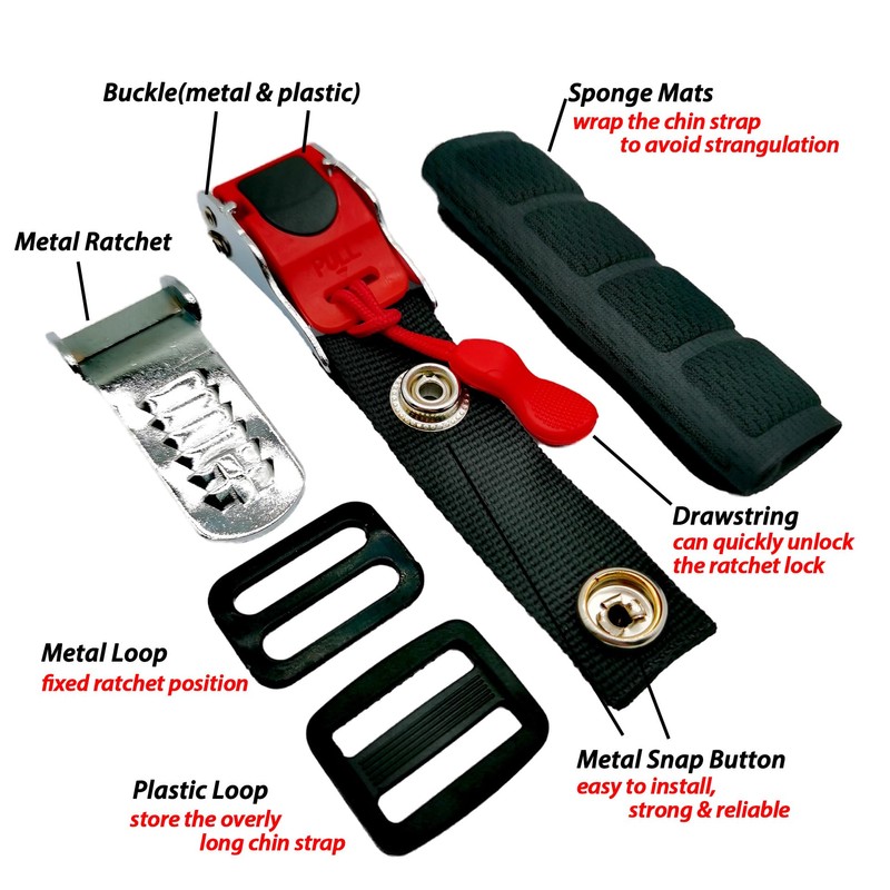 ZYRELYNX Helmet Quick Release Buckle Kit, Metal Chin Strap for