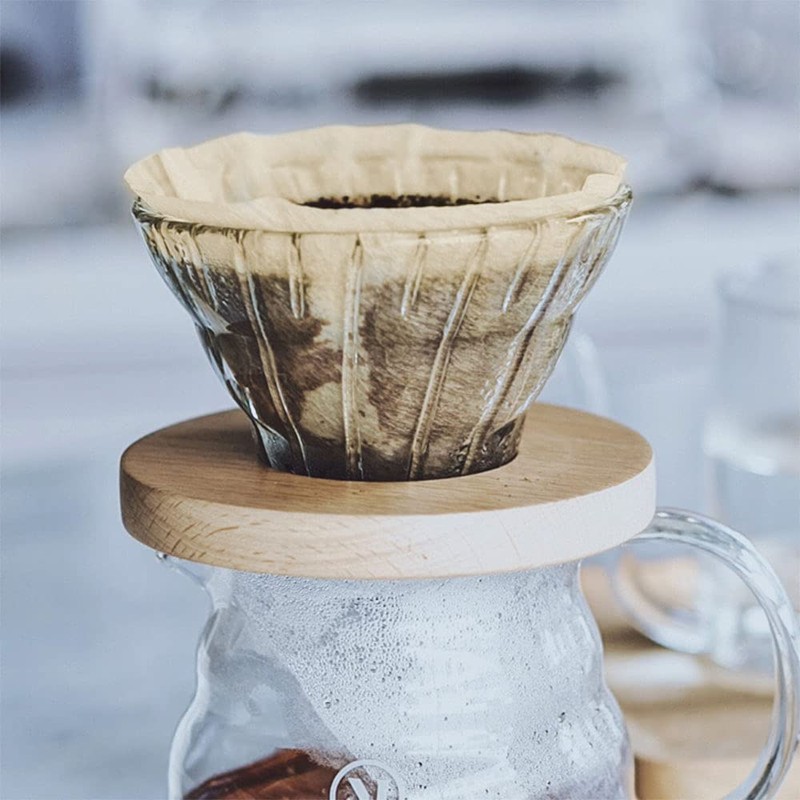 ANCLLO 100 Pieces Coffee Filter Paper, V02 Coffee Filters, Natural,