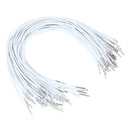 PATIKIL 13 Inch Elastic Barbed Cord, 50 Pcs 2mm Loop Stretch Round String with Metal Barb Fasteners for Hats Masks Menus Crafting Book, White (32.5cm)