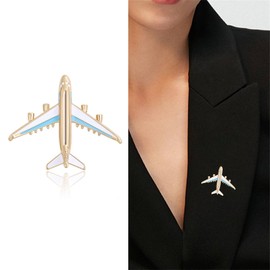 Airplane Brooch Pins Creative Enamel Red Blue Miniature Aircraft Plane Small Lapel Pin for Women Men Flight Attendant Aviator Pilot Traveller Holiday Party Dress Suit Hat Bag Jewelry Accessories (Blue)