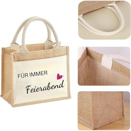 Rentner Geschenk Frau Rentner Jutetasche Schlüsselanhänger Rentnerin Geschenk Tasche, für Frauen Abschiedsgeschenk Renteneintritt Frauen Jute Bag