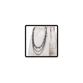 Resweky Multi-layer Rivet Pants Chain Hip Hop Gothic Punk Tassel Trouser Chain Metal Waist Chain Wallet Chain Body Jewellery for Women and Men Gifts, Alloy, No Gemstone