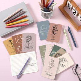 Sinmoe 24 Motivation Geschenksets Inspiration Notizbücher und Inspirierende Kugelschreiber Dankesgeschenk Abschlussgeschenk Abschiedsgeschenk für Student Lehrer Kollegen Krankenschwester (Einfarbig)