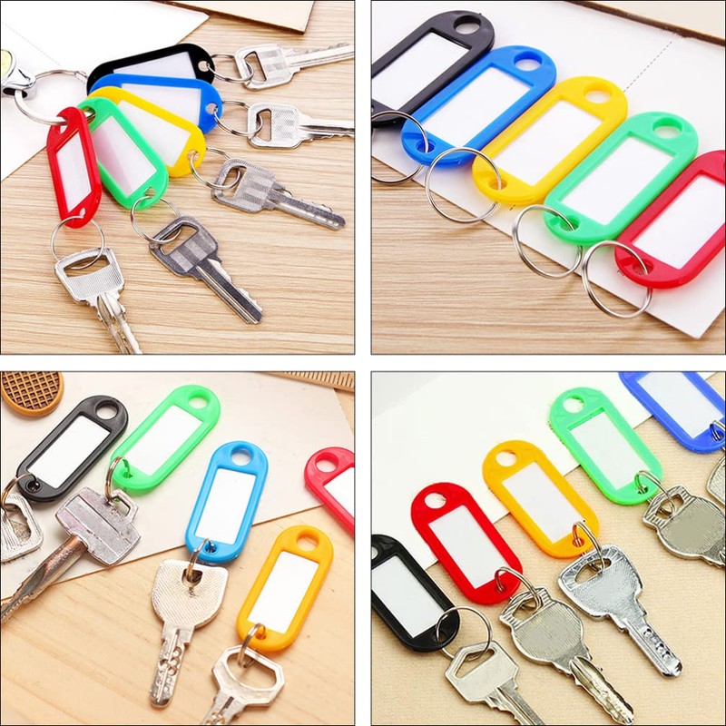 TOYMYTOY Name Badge Keychains, Red, Pack of 50