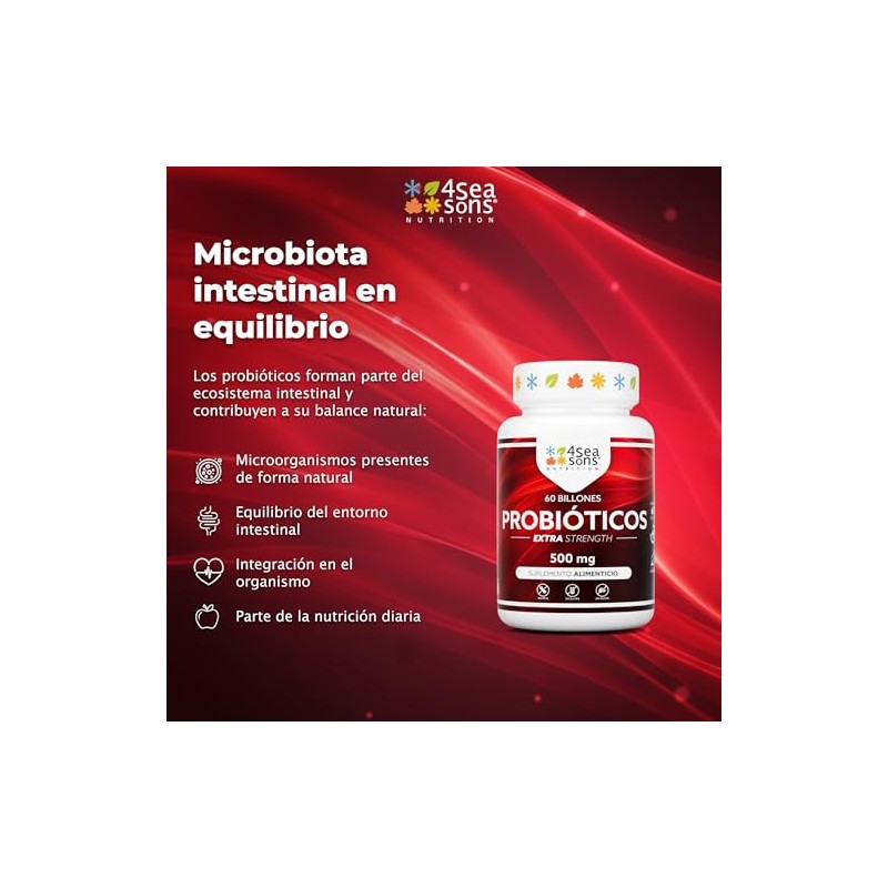 Probióticos 60 Billones 600 Mg | Complejo de 12 Cepas