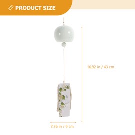 Homoyoyo 1 Piece Ceramic Wind Chime Flower Decor Musical Wind Chimes Japanese Wind Chimes Cherry Blossom Polyester Mother Blue The Bell