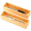 Umilife Bamboo Kitchen Drawer Organizer, Extra High Silverware Tray, Flatware