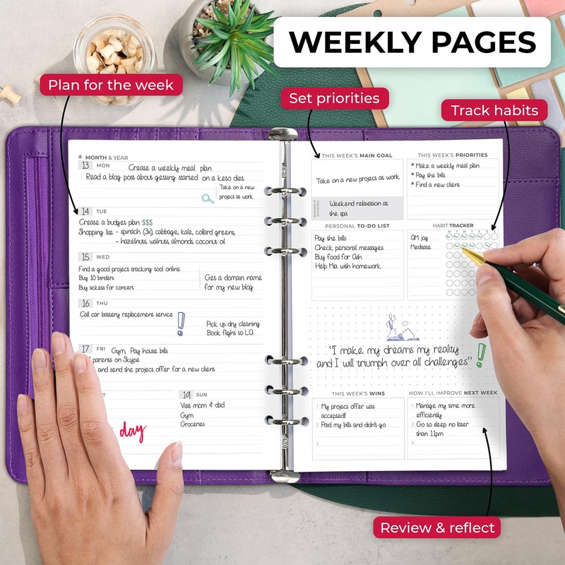 Clever Fox Weekly Planner Binder – Goal Setting Planner for