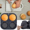 Abizarch 2Pcs Silicone Hamburger Bun Mold with 4 Cavities,Non-stick Hamburger