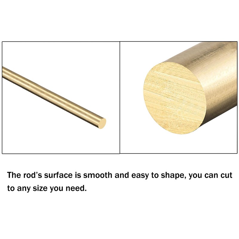 TOP-VIGOR 4pcs 3mm x 250mm Solid Round Brass Rod, Metal