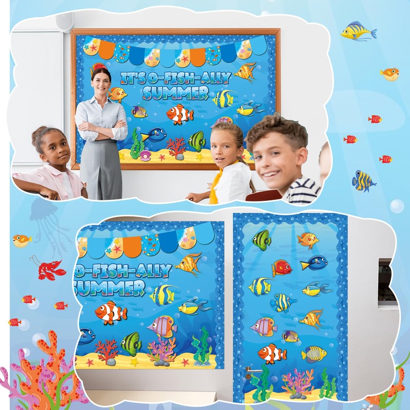 85pcs Summer Ocean Sea Bulletin Board Decorations Under The Sea