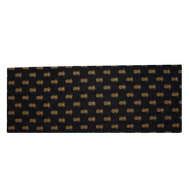 Pineapple Town Black Black Jacquard - Woven Table Runner 14" x 36" Primitive, Country, Rustic Home Decor