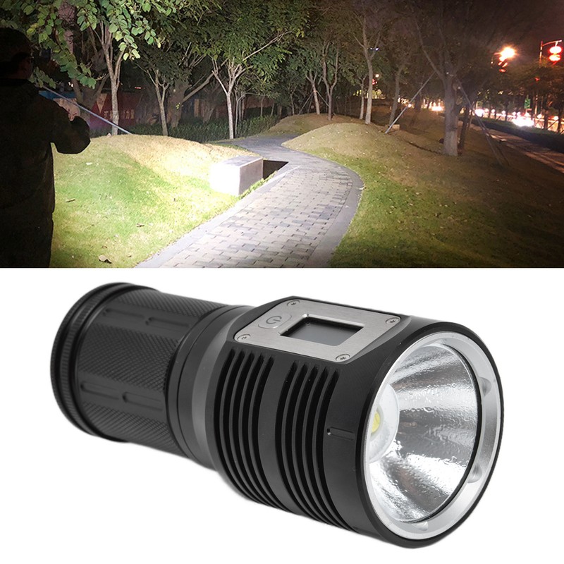 Strong Light Flashlight Digital Display Rainproof Rechargeable Flashlight for Camping