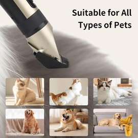 FuzzyFix Dog Clipper with Rechargeable, Pet Shaver Cordless Electric Quiet Hair Clipper Set for Pets