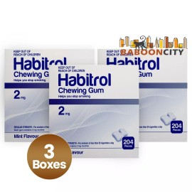 Habitrol Nicotine Gum 2mg FRUIT Flavor (612 total pieces = 3 Boxes) NEW 03/2026