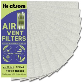 Air Vent Filter 4" x 12" Air Vent Floor Heater Pre-Filter Sheet Work in Home Air Purifier, Floor Register, Ceiling 4 x 12 Inch 12-Pack (White) Hoctsom