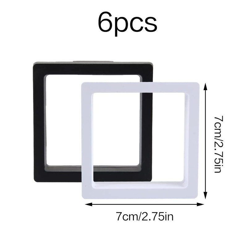 XiXiRan 3D Floating Display, 6 Display Box Jewellery, Coin Frame,