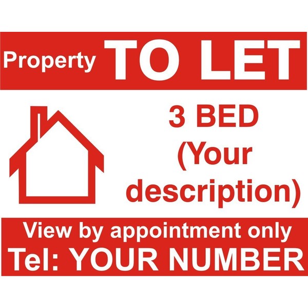 FSSS Ltd PROPERTY HOUSE TO LET SIGN BOARDS PERSONALISED X 2