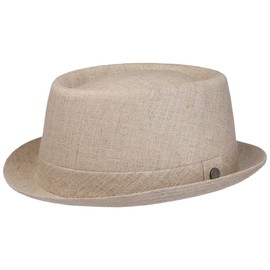 LIERYS Uni Pork Pie Linen Hat Porkpie Pork Pie Hat Fabric Hat Women / Men - Made in Italy with Lining Spring Summer Summer, beige, L