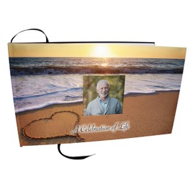 Endless Summer Photo Funeral Guest Book for Memorial Service and Celebration of Life Guest Book for Memorial Service - Beautiful & Vibrant Sign in Book for Funeral